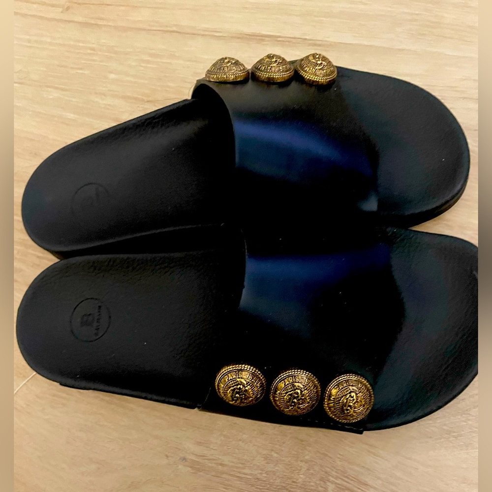 Balmain black slide ons size 39